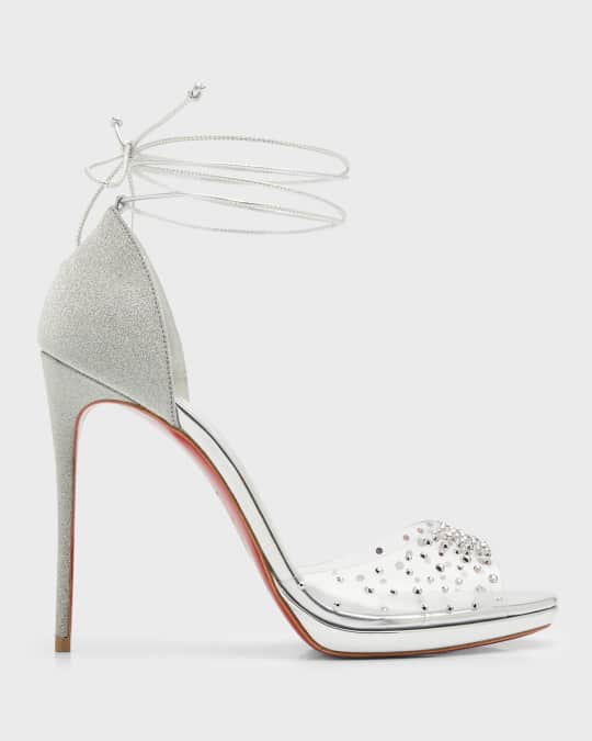 Degratina Frou Red Sole Embellished Stiletto Sandals