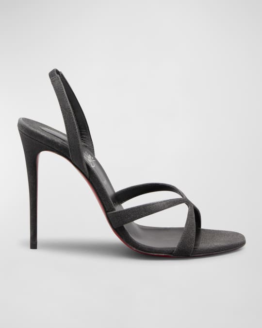 christian louboutin logo crisscross red sole flat sandals