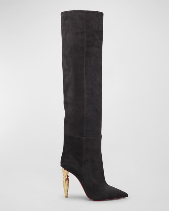 Red bottom clearance heel boots