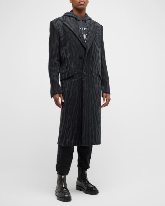 Givenchy Men's Leopard Double-Breasted Overcoat | Neiman Marcus