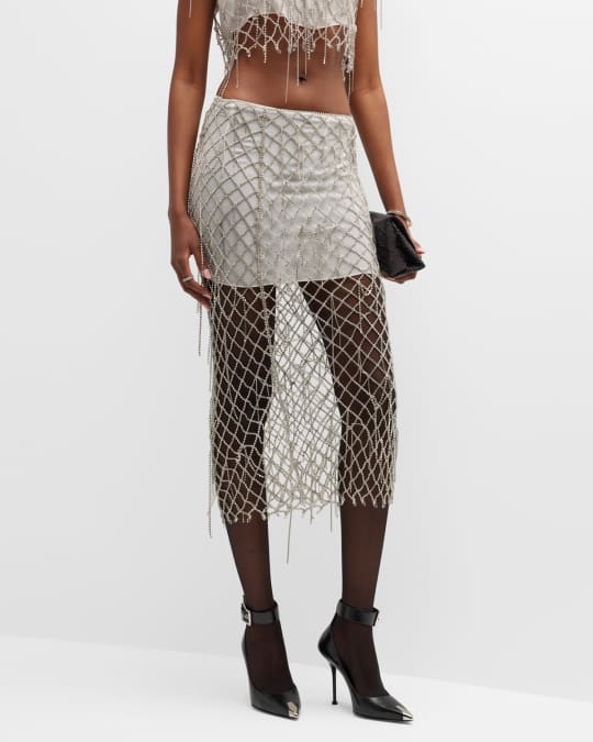 Philosophy di Lorenzo Serafini Crystal Chainlink Mini Skirt