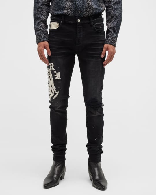 新品AMIRI xWESLANG REAPER LOGO JEAN ブラック31-