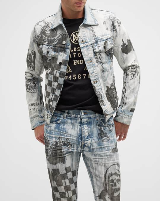 Amiri x Wes Lang Men s Sketch Denim Jacket Neiman Marcus