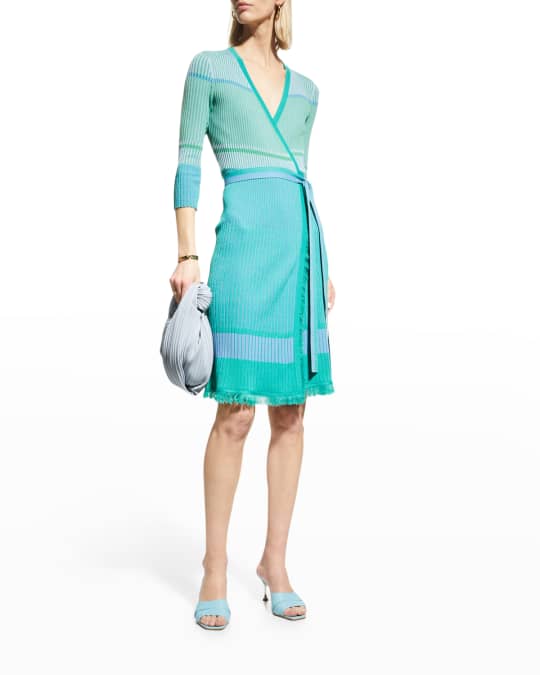 Lyric Rib Knit Fringe Wrap Dress