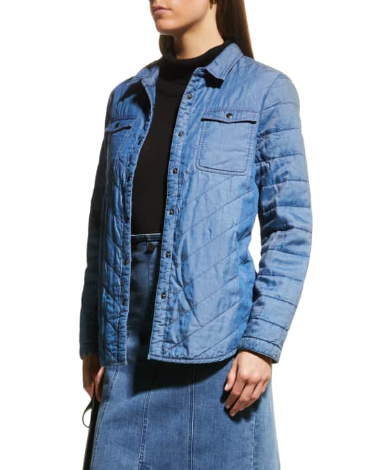 NIC+ZOE Quilted Snap-Front Denim Shirt Jacket | Neiman Marcus