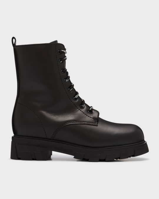 La Canadienne Agusta Leather Combat Boots Neiman Marcus