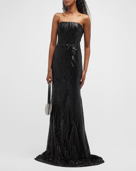 teri jon sequin overlay gown