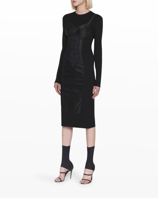 Dolce & Gabbana Black Logo Tape Cutout Bodycon Sheath Dress main image 1