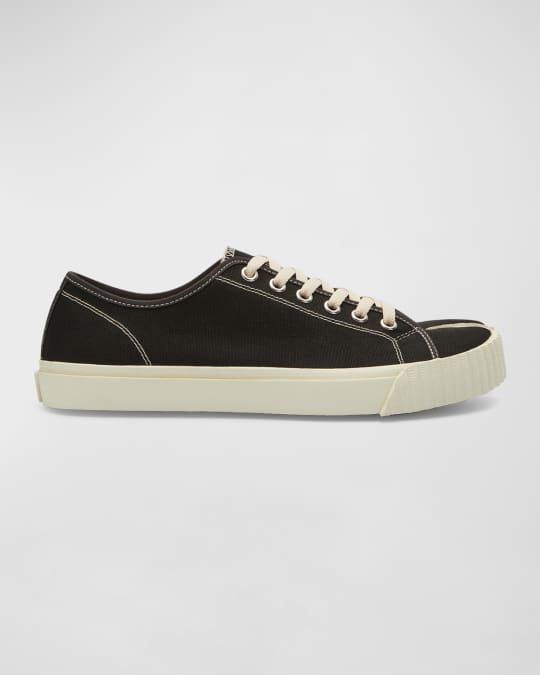 Maison Margiela Men's Tabi Split-Toe Canvas Low-Top Sneakers