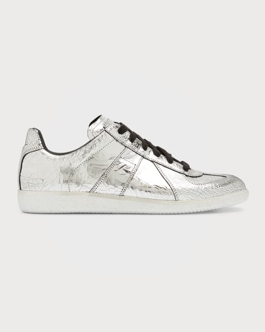 ロピア 爆買い Men's Margiela Maison Replica Low Leather Cracked Metallic 配信機器・PA機器・レコーディング機器