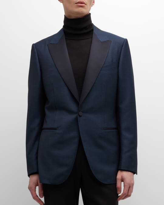 ZEGNA Men's Satin-Trim Wool Dinner Jacket | Neiman Marcus