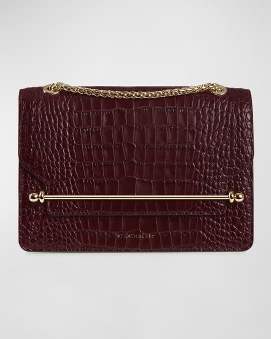 STRATHBERRY EastWest CrocEmbossed Crossbody Bag Neiman Marcus