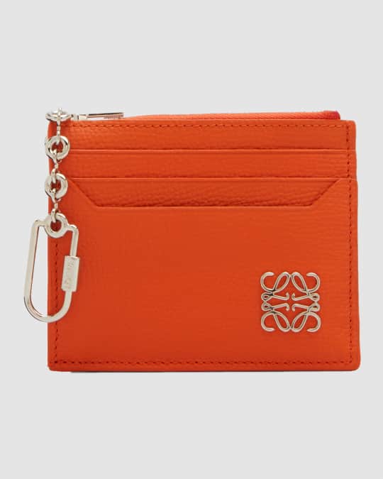 Loewe Anagram Square Card Case in Grained Leather with Keychain ...