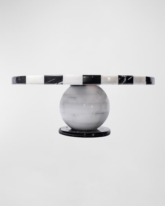 Stripe Cake Stand W/ Disco Ball Base 