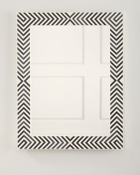 Chevron Bone & Resin Mirror, 35.5"