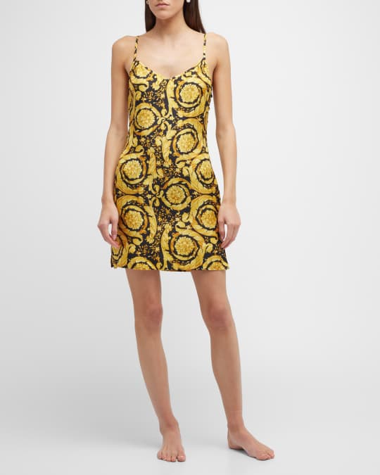 Versace Barocco-Print Silk Nightgown | Neiman Marcus