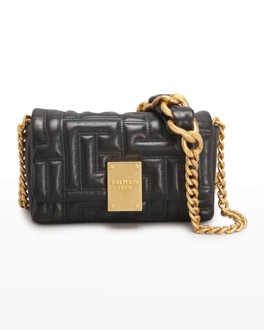 Balmain 1945 Soft Mini Shoulder Bag in Monogram Quilted Leather ...