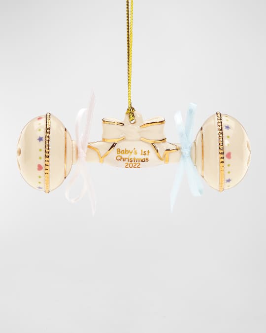 Lenox Baby's First Christmas 2022 Rattle Ornament | Neiman Marcus