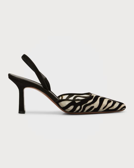 Neous Bella Zebra Slingback Mules | Neiman Marcus