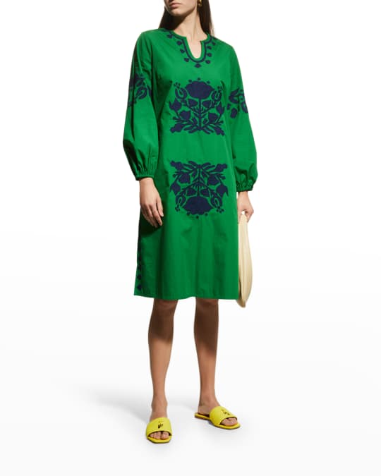 Frances Valentine Kris Floral Applique Shift Dress | Neiman Marcus