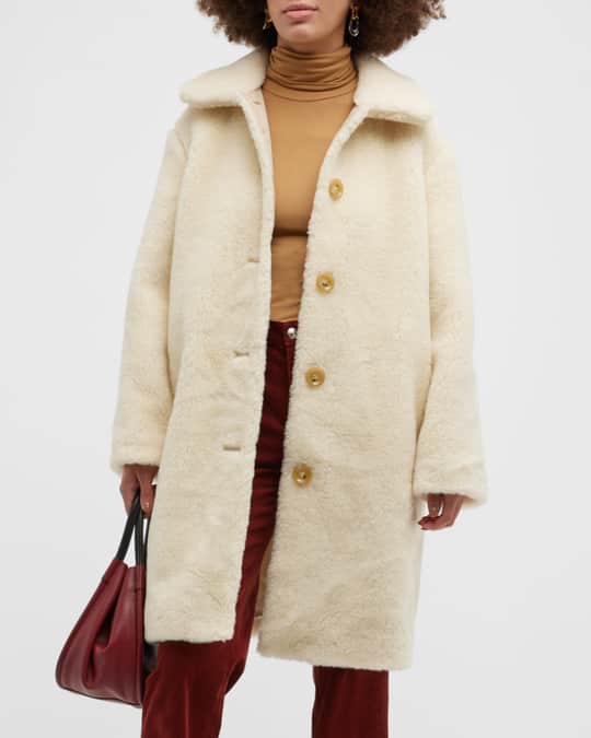 A.P.C. Manteau Katerine Faux Fur Coat Neiman Marcus