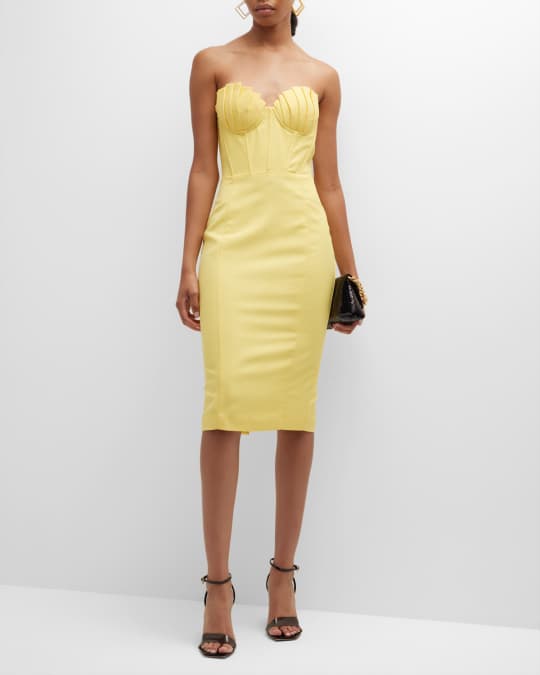 princess polly baby blue dress BHLDN Ellie Sleeveless Square-Neck Corset Midi Dress