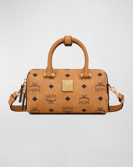 MCM Ella Boston Mini Monogram Top-Handle Bag | Neiman Marcus
