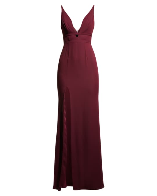 dress the population viola gown Dress the Population Black Label Viola Deep V-Neck Cutout Gown