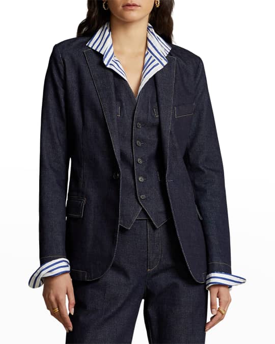 Ralph lauren denim blazer womens sale