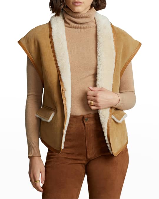 Ralph lauren shearling vest discount