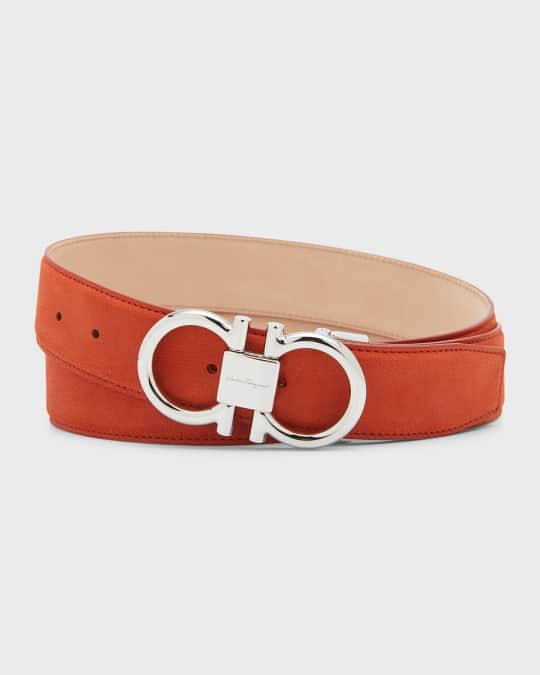 Ferragamo Men's Reversible Double-Gancini Leather Belt