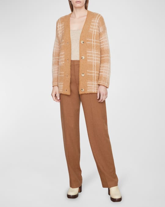 Vince brushed plaid coat sale