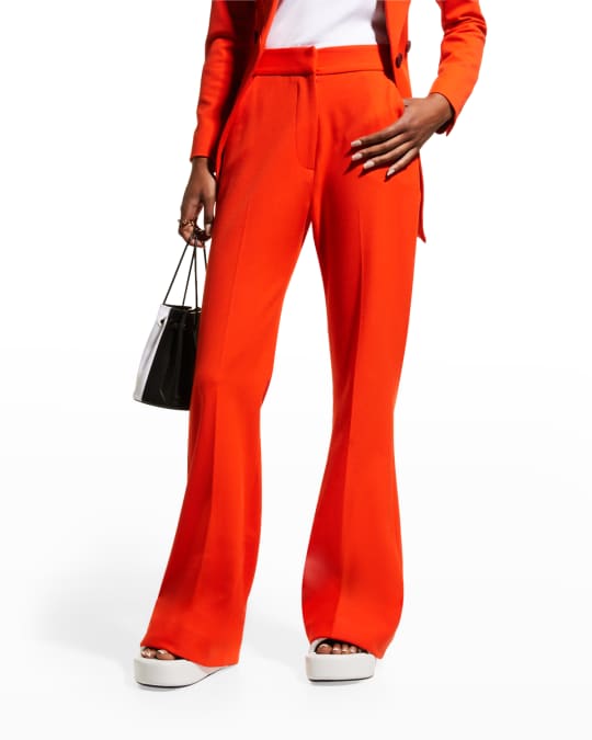 Wide-Leg Cotton-Blend Trousers