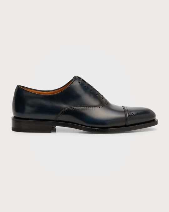 Ferragamo Men's Perforated Leather Oxfords | Neiman Marcus