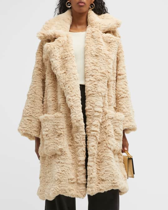 Open Front Faux Fur Coat