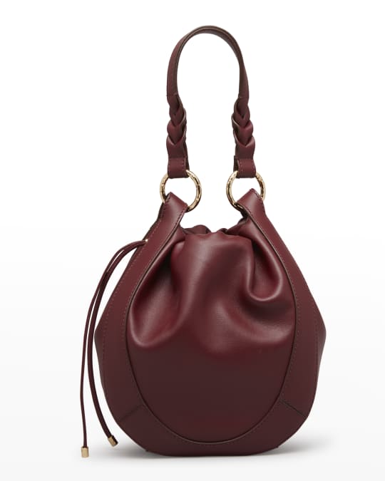 Hilma Drawstring Leather Bucket Bag