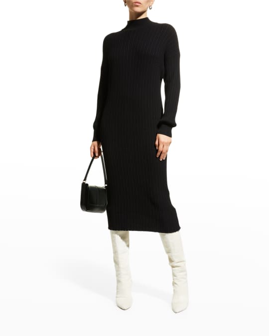 Misook MockNeck CableKnit Midi Sweater Dress Neiman Marcus