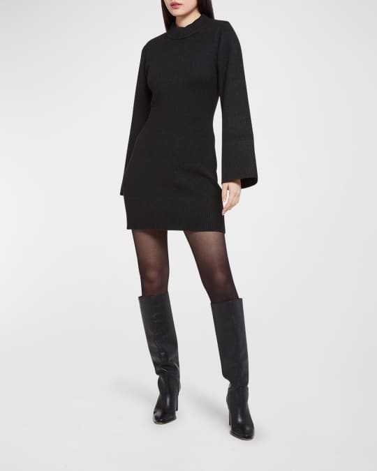 APPARIS Karl Marled Knit Mock-Neck Sweater Dress | Neiman Marcus