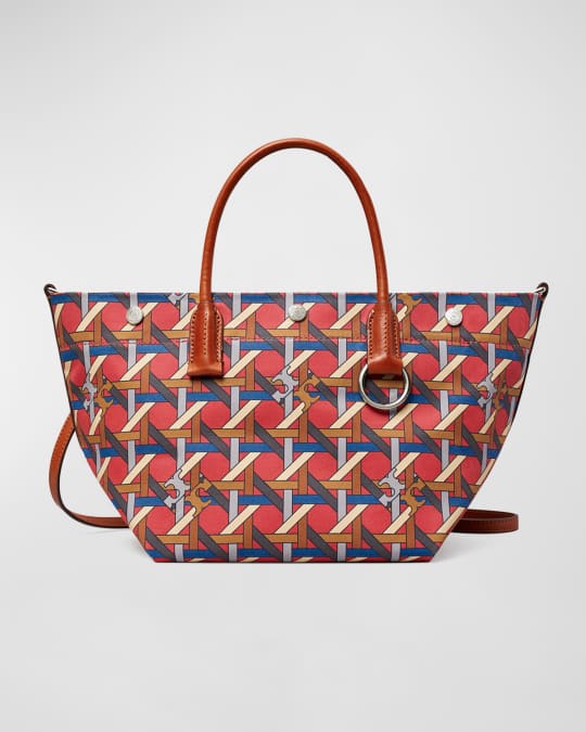 Tory Burch Small Basketweave Canvas Tote Bag | Neiman Marcus