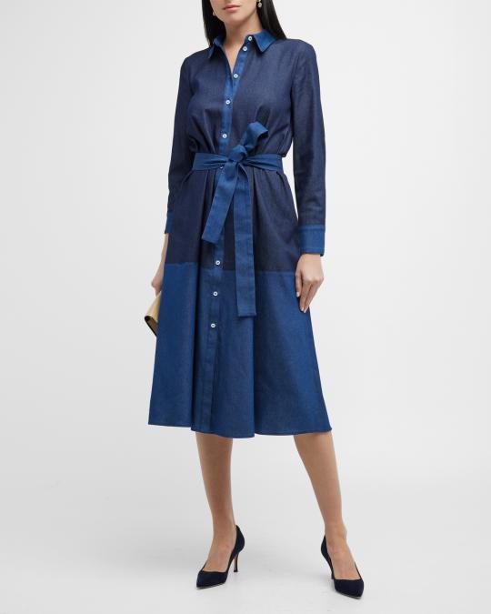 carolina herrera blue denim dress Carolina Herrera Off-The-Shoulder Stretch Denim midi Dress in Navy - Meghan  Markle Dresses