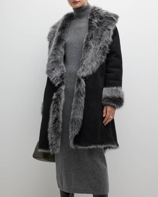 Bari Oversized Reversible Shearling Coat