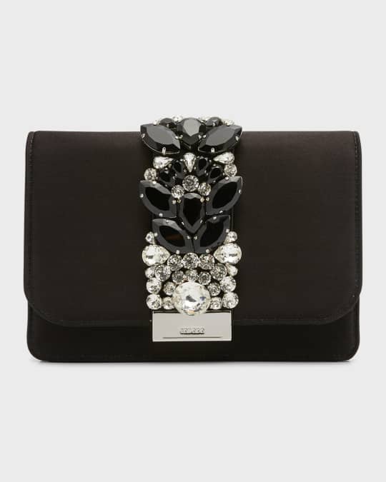 Gedebe Cliky Embellished Satin Crossbody Bag | Neiman Marcus