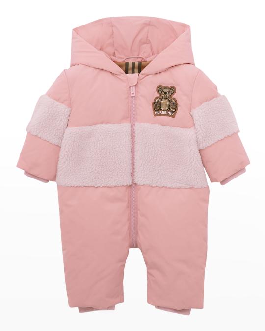 Burberry Girl's Ray Silicone Bear Patch Puffer Snowsuit, Size 6M-18M ...