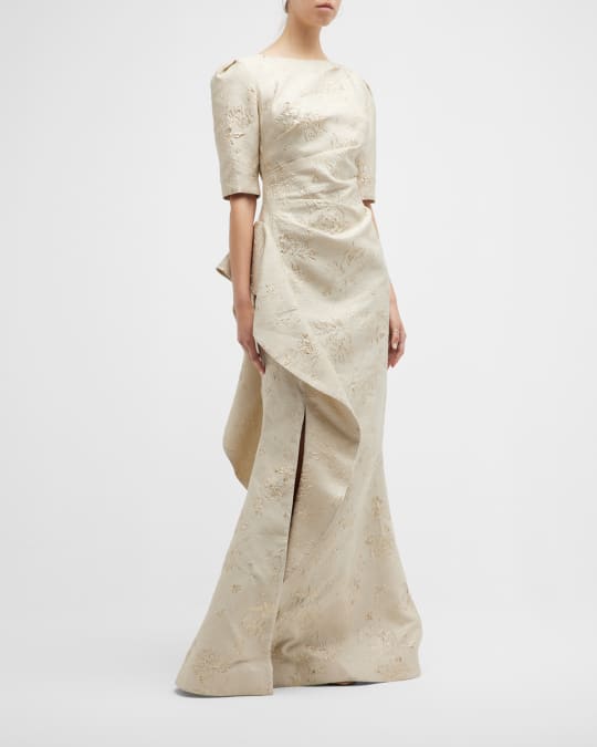 Rickie Freeman for Teri Jon Side Ruffle Full-Length Evening Gown | Neiman  Marcus