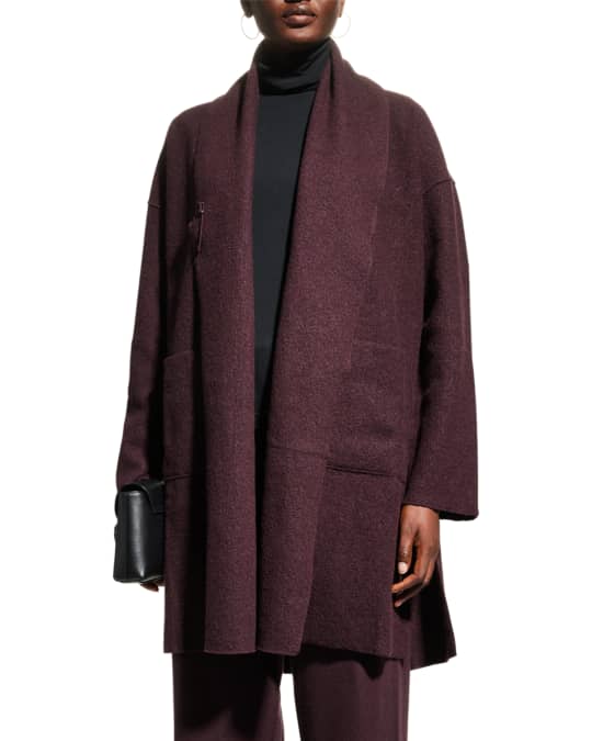 eileen fisher shawl collar coat