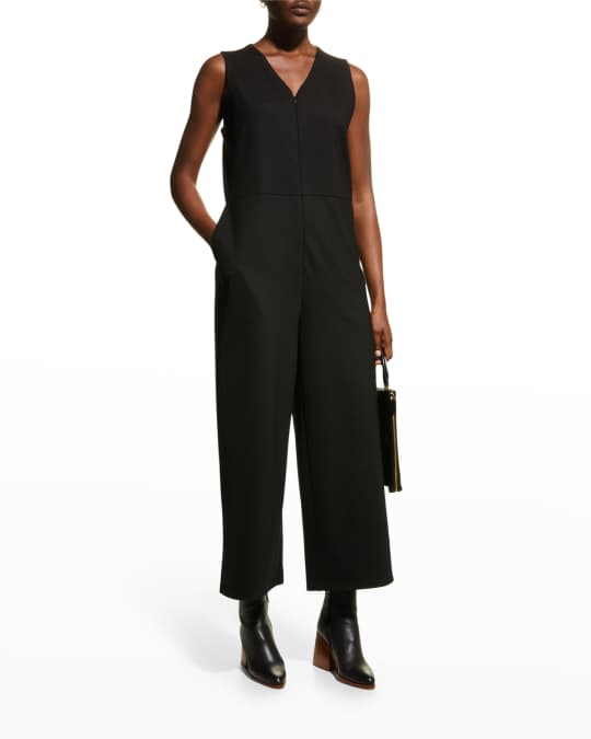 Petite Sleeveless Cropped Jumpsuit