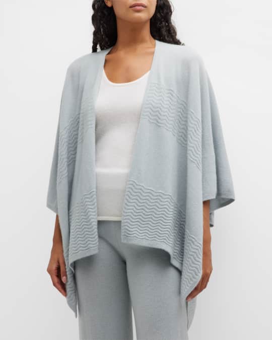 Pointelle Striped Poncho