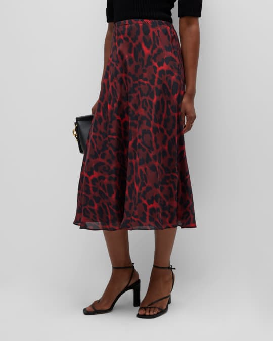 Natori Ocelot Printed Midi Skirt | Neiman Marcus