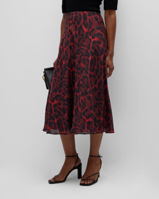 Ocelot Printed Midi Skirt 