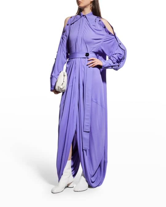 Proenza Schouler Draped Crepe Jersey Shirt Dress | Neiman Marcus